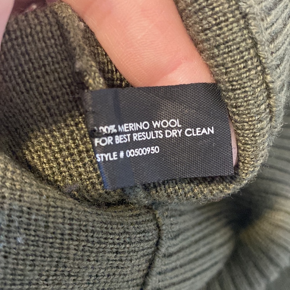 New club Monaco olive green wool sweater dress - Picture 6 of 6